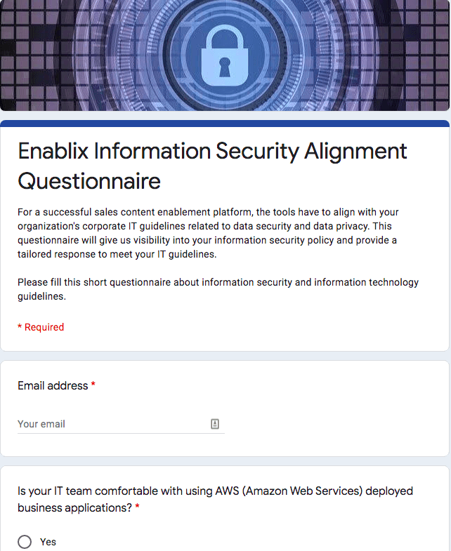 Information Security Alignment Questionnaire